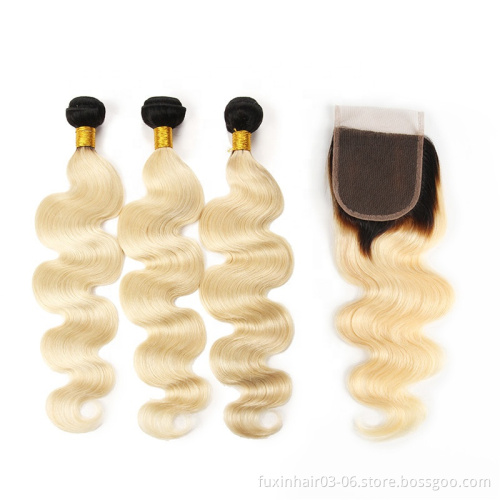 burmese hair wholesale remy hair color 613 blonde hair bundles with lace closure
